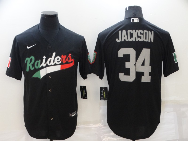 Men's Las Vegas Raiders #34 Bo Jackson Black Mexico Stitched Jersey Men's Las Vegas Raiders #34 Bo Jackson Black Mexico Stitched Jersey